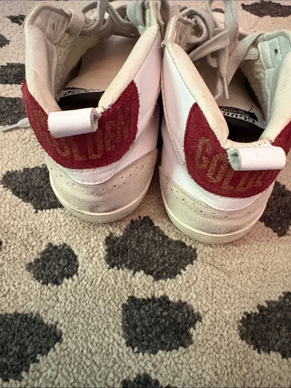 Golden Goose White Sneakers with Red Star Accent